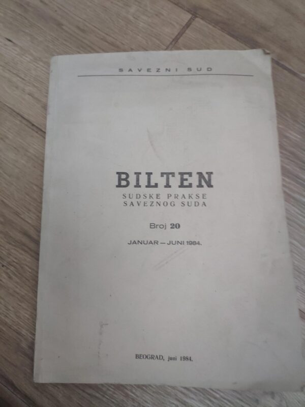 Bilten sudske prakse saveznog suda broj 20