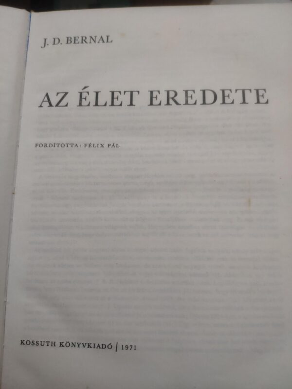 Az Elet Eredete - J D Bernal