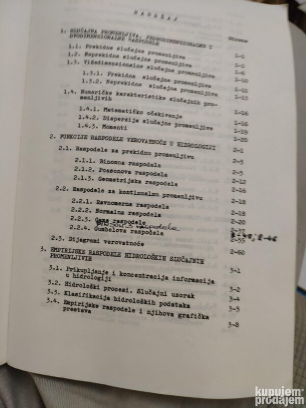 Primena Metoda Matematicke Statistike u Hidrologiji