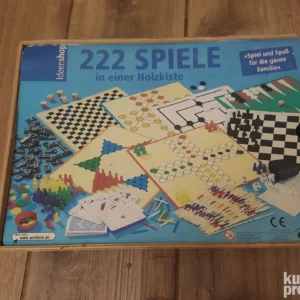 set drustvenih igara u drvenoj kutiji- 222 igre