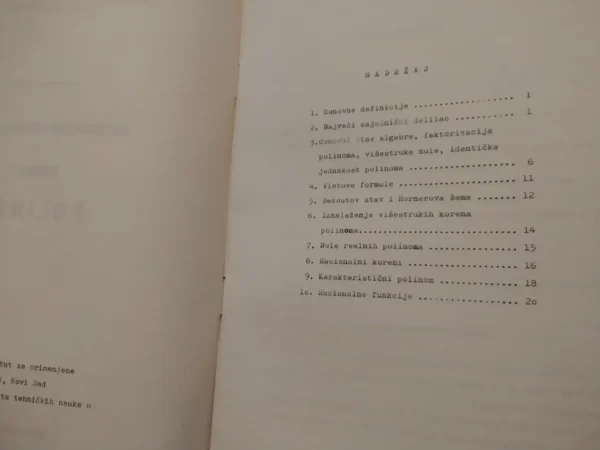 Matematicke Metode u Tehnici I sveska 7 POLINOMI