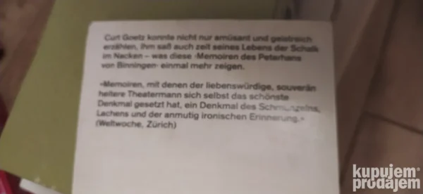 Die Memorien des Peterhans von Binningen - Curt Goetz