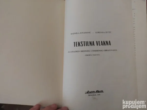 Tekstilna Vlakna za 2 razred usmerenog obrazovanja