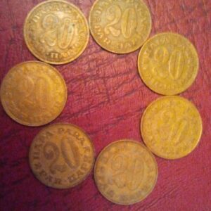 lot kovanica 20 para yugoslavija 1970tih