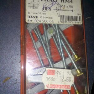 vijak sa leptirom, za plafone 4 x 90 mm