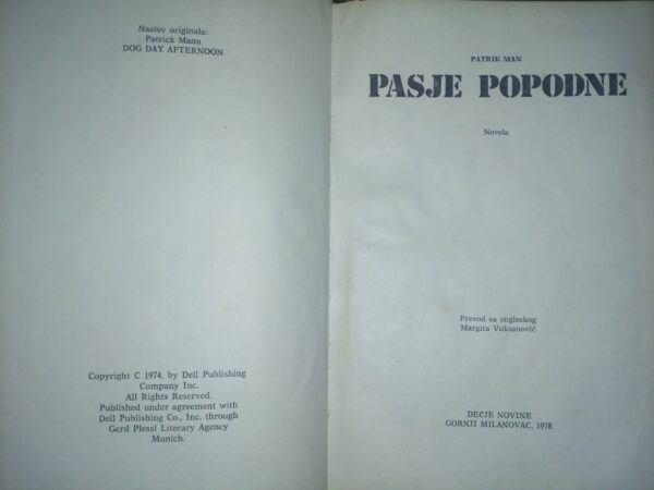 Patrik Man - Pasje popodne tvrdi povez