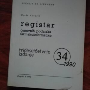 Registar osnovnih podataka Farmakoinformatike 2  knjige