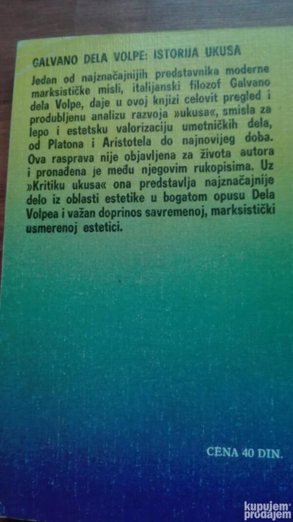 Istorija Ukusa - Galvano Dela Volpe