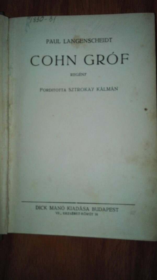 Cohn Grof - Paul Langenscheidt