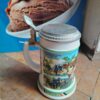 keramicka krigla za pivo sa poklopcem od cina