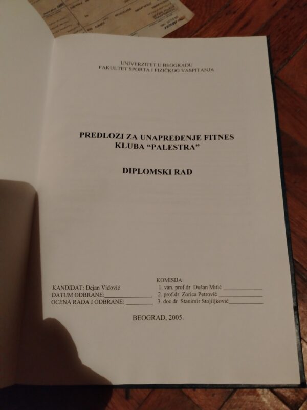 Diplomski rad prilozi za unapredjenje fitnes kluba palastra